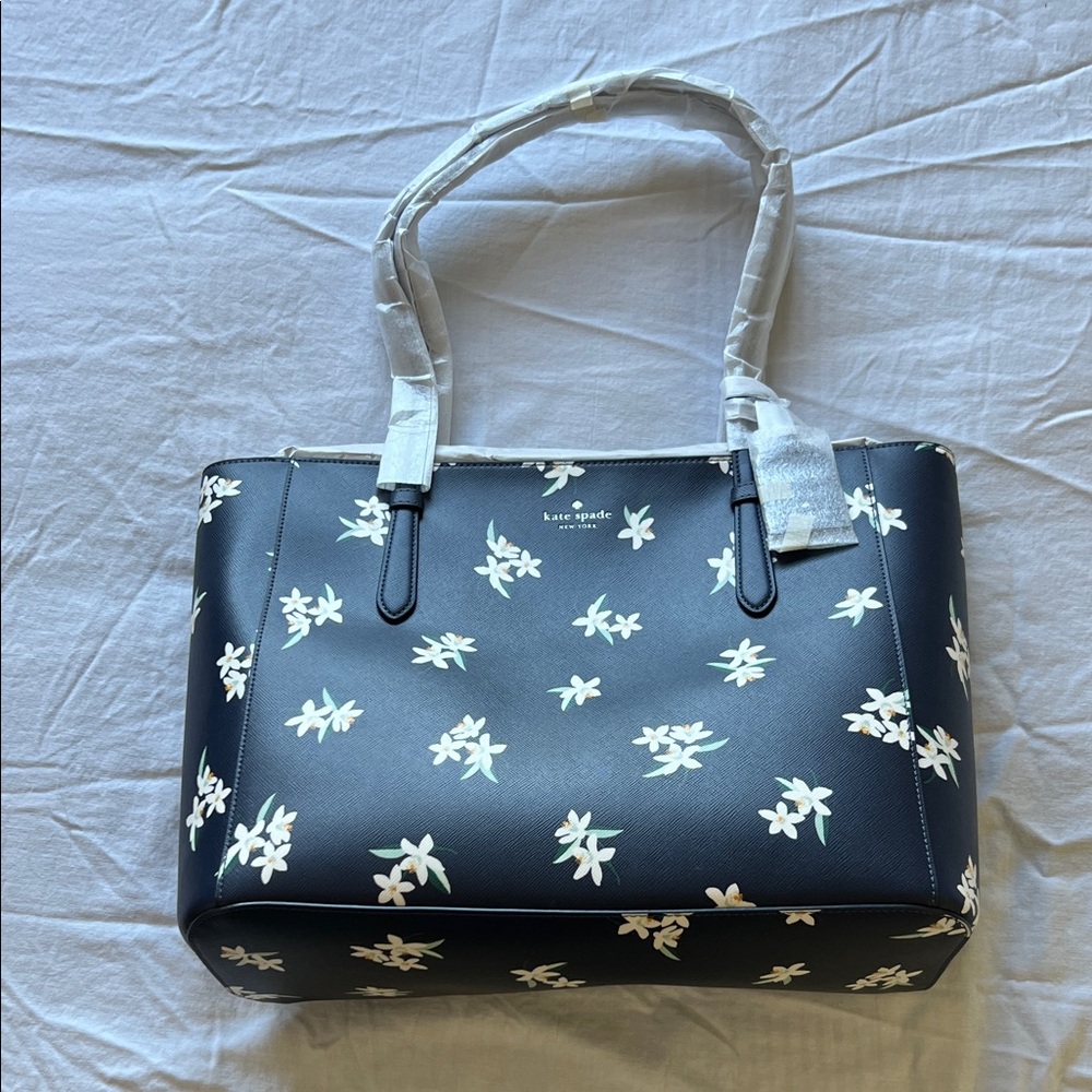 Kate Spade Navy Floral Tote Bag